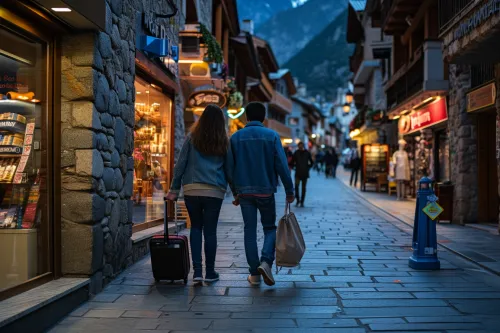 Carte détaillée d’un itinéraire week-end économique en Andorre avec routes, arrêts clés, montagnes et villes