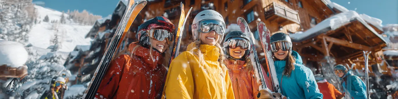 Famille profitant d’un séjour ski tout compris pas cher avec hôtel, forfait remontées et location de matériel inclus