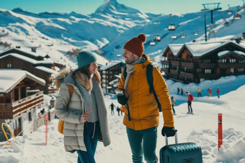 Panorama d’un hôtel de montagne abordable au pied des pistes, idéal pour un séjour au ski économique et confortable en famille
